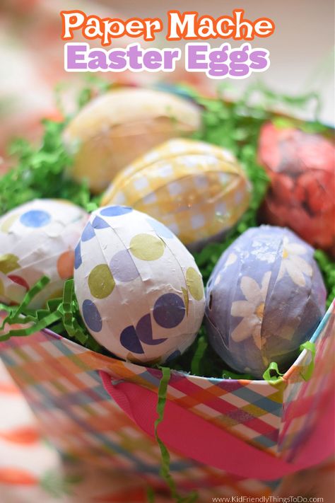 Use a homemade paper mache paste and colorful strips of paper to make Paper Mache Easter eggs with the kids. www.kidfriendlythingstod.com Easy Paper Mache, Paper Mache Easter Eggs, Paper Mache Paste, Easter Egg Craft, Paper Mache Easter, Paper Mache Eggs, Homemade Paper, Egg Craft, Eggs For Easter