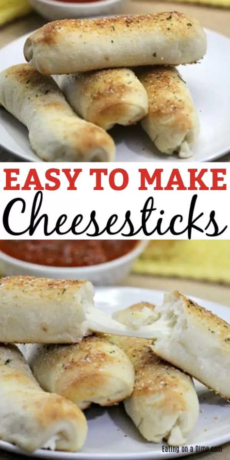 Bread And Cheese Appetizer, Cheese Filled Breadsticks, Homemade Cheesy Breadsticks, Recipe Garlic Bread, Homemade Manwich, Garlic Bread Cheese, Manwich Recipe, Homemade Cheese Sticks, Xmas Appetizers