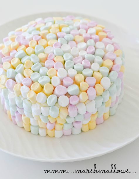 Marshmallow Birthday Cake, Birthday Cake Marshmallows, Cake With Marshmallows Decoration, Marshmallow Cake Decoration, Squishmallow Cake, Big Marshmallows, Cake Decorating For Kids, Marshmallow Cake, 7 Cake