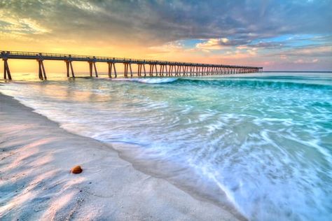 Florida’s Navarre Beach Photographs - Fine Art Prints on Canvas, Paper, Metal, & More | Waldorff Photography Navarre Florida, Navarre Beach Florida, Navarre Beach, Emerald Coast, Pier Fishing, Beach Landscape, Most Beautiful Beaches, Photography Prints Art, Beach Time