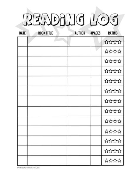 reading log for your kids! Free printable! Cute Reading Log, Reading Tracker Printable Free, Reading Log For Adults, 2023 Reading Log, Book Tracker Printable Free, Reading Log Printable Free, Book Log Printable, Kindergarten Reading Log, Book Reading Log