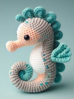 Crochet Seahorse Free Pattern, Seahorse Crochet Pattern Free, Snowflake Granny Square, Crochet Stuff Animals, Crochet Seahorse, Amigurumi Fish, Beginner Amigurumi, Crochet Lily, Crochet Star Patterns