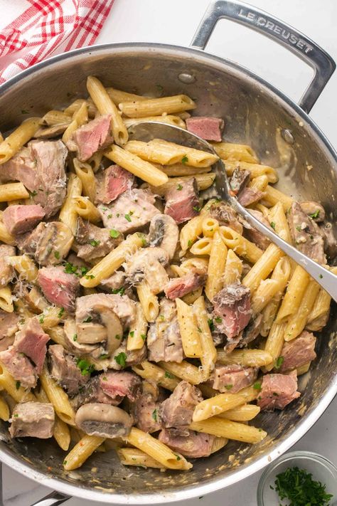 Prime Rib Pasta Recipe, Prime Rib Pasta, Prime Rib Bones Leftover, Ribeye Pasta Recipes, Prime Rib Leftovers Ideas, Beef Stroganoff With Leftover Prime Rib, Prime Rib Leftover Recipes, Leftover Prime Rib Recipes Sandwiches, What To Do With Leftover Prime Rib