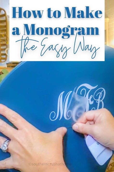 How to Make Monogram Initials For Your Home Decor using Cricut Joy How To Monogram Initials, How To Make Monograms With Cricut, Writing Machine, Cricut Monogram, Using Cricut, Monogram Sweatshirt, Family Monogram, Upcycle Decor, Cricut Joy