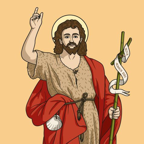 Catholic Orders, Jesus Graphic, Saint John The Baptist, St John The Baptist, Jesus Christ Artwork, Saint John, San Giovanni, John The Baptist, Catholic Art