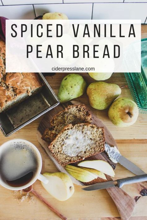 Pear Baked Goods, Fresh Pear Bread, Fresh Pear Recipes, Pear Recipes Easy, Fall Bread, Pear Bread, Cakes Pastries, Loaf Cakes, Kitchen Confidential