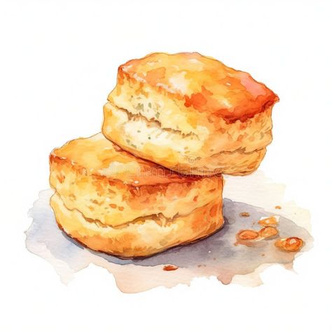 Scones Illustration, Scones Drawing, Scones Aesthetic, Baking Watercolor, Pastries Drawing, Pastry Illustration, Baking Illustration, Possum Magic, Recipe Illustration