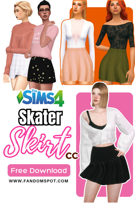 Add these custom skater skirts into The Sims 4 to doll up your female sims into some of the cutest outfits you've ever seen! Find this CC in various swatches and colors, plus maxis-match and alpha CC styles. Peasant Dresses, Female Sims, Alpha Cc, Cutest Outfits, My Sims, Skater Skirts, Best Sims, Denim Skirts, The Sims4