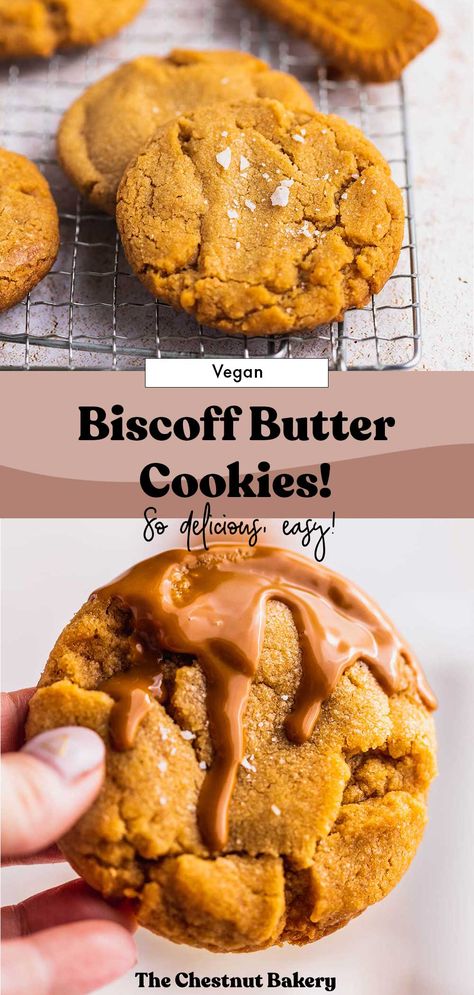 Healthy Biscoff Cookies, Easy Biscoff Dessert Recipes, Vegan Danish Butter Cookies, Gluten Free Biscoff Cookies, Vegan Butter Pecan Cookies, Vegan Biscoff Dessert, Healthy Cookie Butter, Biscoff Vegan Recipes, Vegan Chewy Cookies