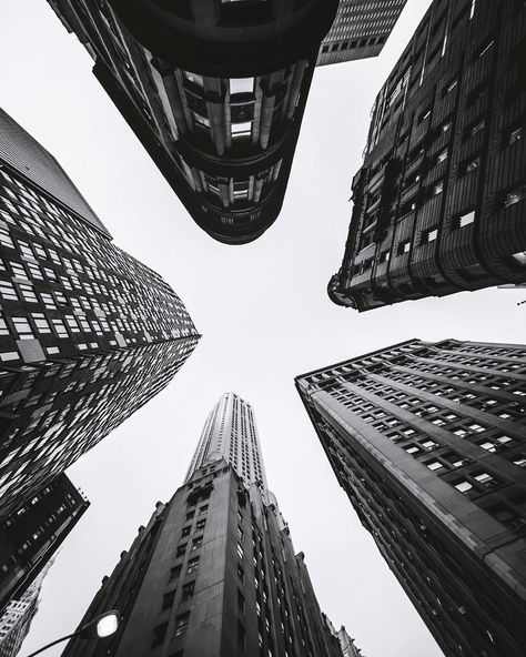 Sky scrapers Use Of Value In Photography, Worms Eye View, Marvel Wall, Black And White Photograph, Foto Tips, Black And White Aesthetic, Poster Retro, City Photography, Jolie Photo