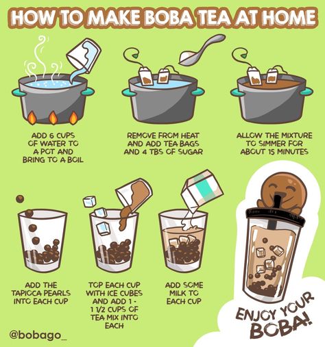 Jasmine Boba Tea Recipe, How To Make A Cup Of Tea, Milk Tea Recipe No Boba, Easy Boba Recipe, Make Boba At Home, Boba Milk Tea Recipe, Diy Boba Tea, Boba At Home, Diy Bubble Tea