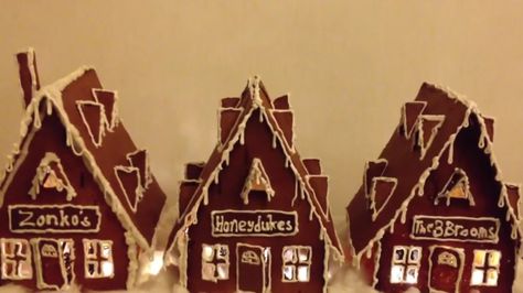 Harry Potter Gingerbread House Ideas | POPSUGAR Tech  Hogsmeade Village Mrs Weasley, Christmas Harry Potter, Harry Potter Candy, Hogsmeade Village, Harry Potter Castle, Hogwarts Express Train, The Hogwarts Express, Cumpleaños Harry Potter, All Things Gingerbread