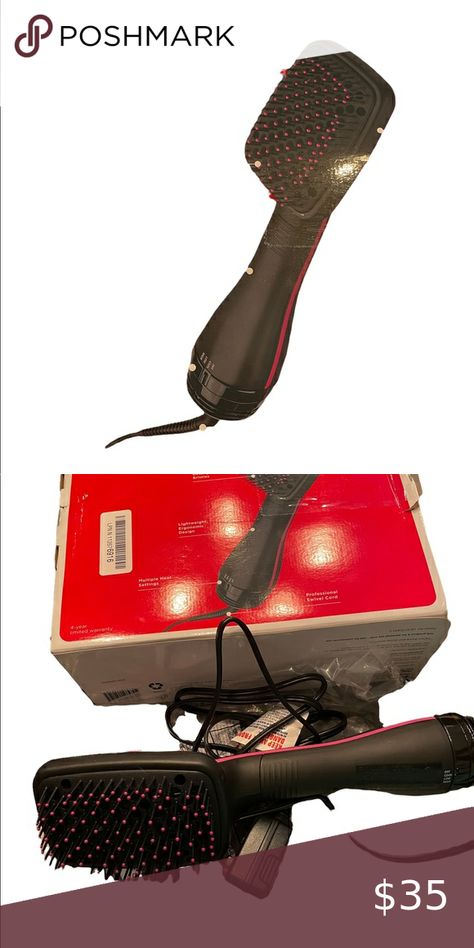 Revlon Salon one step hair dryer and styler brush dryer NWOT One Step Hair Dryer, Brush Dryer, Ergonomic Design, Revlon, First Step, Hair Dryer, Heat, Hair, Closet