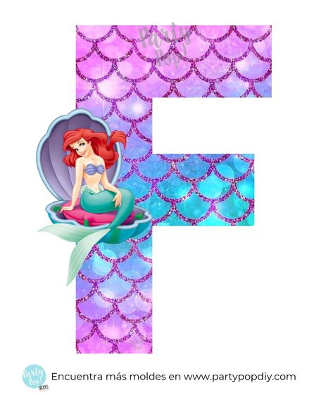 Alfabeto la Sirenita #lasirenita #ariel #sirenita #alfabeto #abecedario #letras Mermaid Printables, Ariel Under The Sea, 5th Birthday Girls, Disney Alphabet, Mermaid Birthday Cakes, Mermaid Clipart, Happy Birthday Printable, Mermaid Sticker