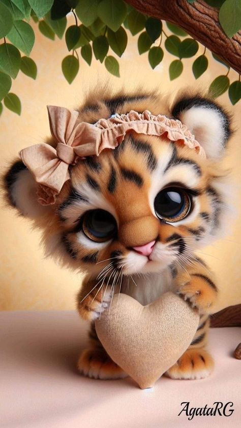 Cutee Animals, Mythical Creatures Fantasy, Dog Pop Art, Cute Small Animals, Cute Animal Illustration, Animated Animals, Cute Tigers, Cute Fantasy Creatures