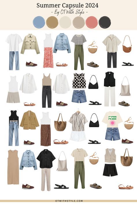 Colour Capsule Wardrobe, Colourful Capsule Wardrobe, Casual Chic Style Winter, Travel Capsule Wardrobe Summer, Chic Workwear, Chic Capsule Wardrobe, Everyday Outfits Summer, Workwear Outfits, Minimalist Wardrobe Capsule