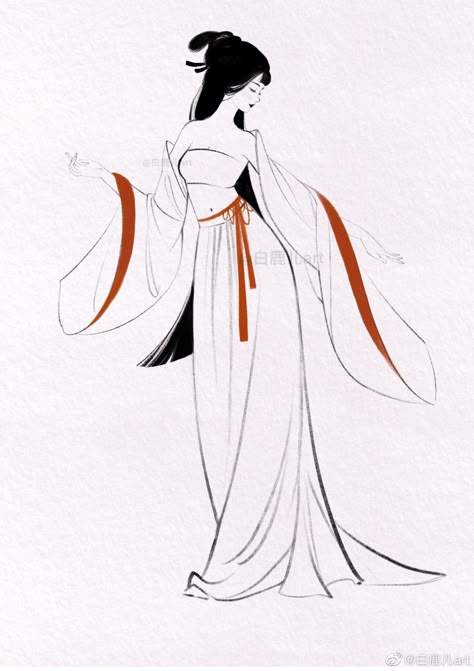 Chinese Traditional Drawing, Frost Illustration, Hanfu Drawing, Chinese Art Style, Hanfu Art, Chinese Drawings, Japanese Drawings, Getting A Tattoo, Minimalist Tattoos