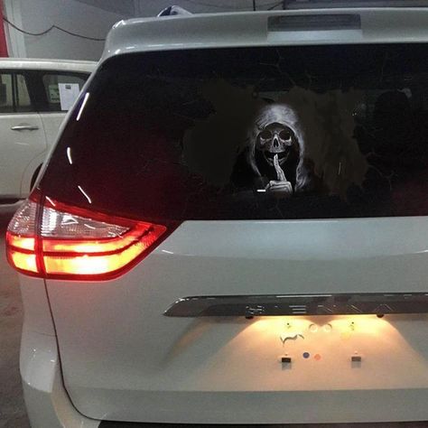 Car Styling Horror Silent Skull Sticker For Hyundai Solaris 2 Elantra I30 I35 I40 Tucson Kona 2015 2016 2017 2018 - Car Tax Disc Holders - AliExpress Halloween Reaper, Rear Window Decals, Skeleton Sticker, Motorcycle Decor, Feliz Halloween, Car Window Stickers, Skull Sticker, Floor Stickers, Car Windshield