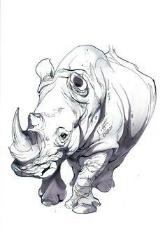 Rhino Tattoo, Rhino Art, Castlevania Wallpaper, Desenho Tattoo, Animal Sketches, Arte Animal, Wildlife Art, A Drawing, Animal Illustration