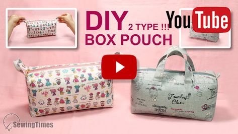 DIY EASY BOX POUCH - 2 TYPE Makeup Pouch Diy, Diy Toiletries, Pencil Case Sewing, Diy Lunch, Diy Pouch, Diy Pencil Case, Makeup Bag Travel, Diy Pencil, Sewing Pattern Shop