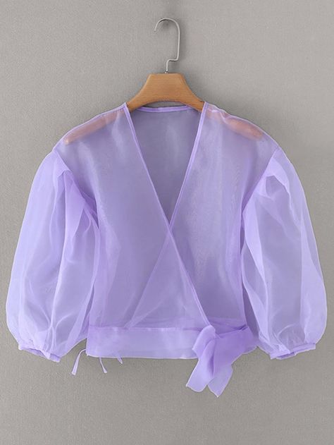 Organza Tops, Organza Blouse, Organza Top, Women Blouses, Wrap Blouse, Sheer Fabrics, Dream Wardrobe, Blouse Designs, Fashion News