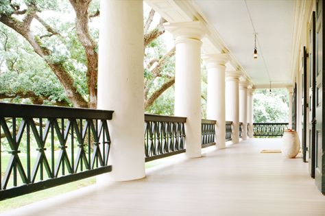 white porch White Porch Floor, Porch Floor Colors, Porch Materials, Porch Railing Designs, Ceiling Color, Traditional Architect, Front Porch Railings, White Porch, Greek Revival Home