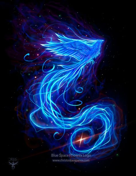 ArtStation - Blue Space Phoenix Logo, Christos Karapanos Logo Phoenix, Phoenix Wallpaper, Phoenix Artwork, Phoenix Images, Phoenix Logo, Galaxies Wallpaper, Phoenix Art, Fantasy Forest, Blue Space