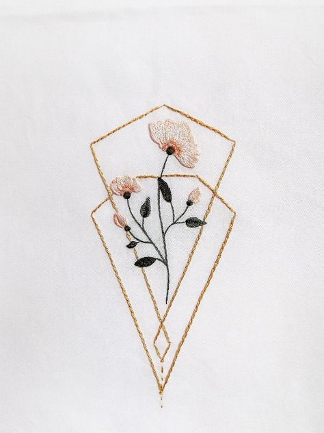 Harry Potter Embroidery, Hand Embroidery Patterns Flowers, Geometric Embroidery, Embroidery Tutorial, Embroidery Stitches Tutorial, Hand Embroidery Projects, Hand Embroidery Flowers, Pola Sulam, Embroidery Patterns Vintage