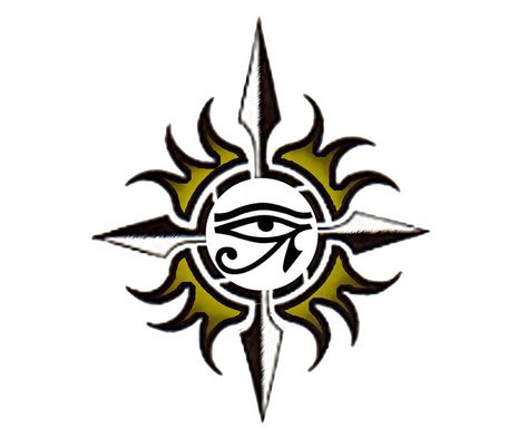 Eye of Rah Egyptian Eye Tattoo, Eye Of Rah, Stick On Tattoos, Arm Tattoo Design, Egyptian Sun, Egyptian Eye Tattoos, Pyramid Tattoo, Horus Tattoo, All Seeing Eye Tattoo