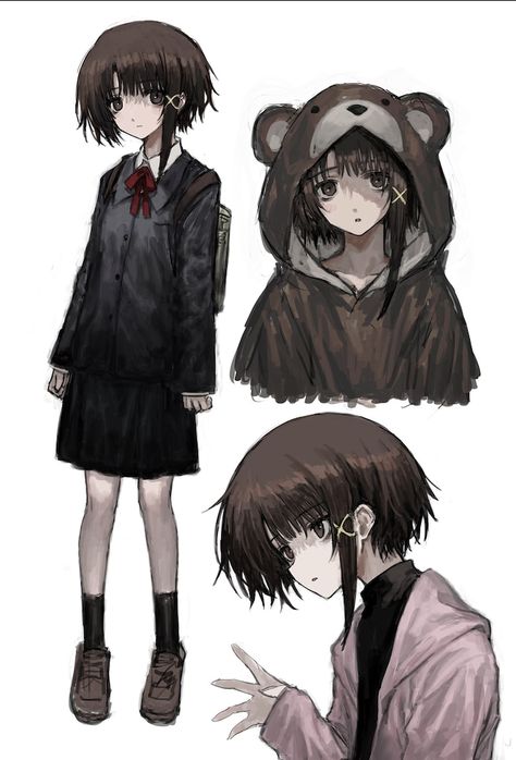 Lain Iwakura, Arte Punk, Mia 3, Sketchbook Art Inspiration, Pretty Art, Drawing Inspiration, Aesthetic Art, Manga Art, Cartoon Art