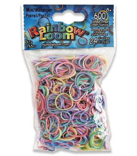 The Rainbow Loom Color Bands - Pastel will make a great addition to your little one's jewelry - making kit It consists of 600 rubber bands in pastel hues and 24 C - clips that they can use to make bracelets These bands are latex - free, making them safe for kids Make your kids team the bracelets made using this kit with plastic charms for a unique look​Brand: Rainbow LoomIncludes 600 rubber bands & 24 C - clipsWeight: 165 ouncesRecommended for ages eight years & upLatex - free Alternative Beauty, Loom Band Bracelets, Plastic Charms, Rubber Band Crafts, Rainbow Loom Rubber Bands, Rainbow Loom Designs, Rainbow Loom Bands, Loom Charms, Tie Dye Kit