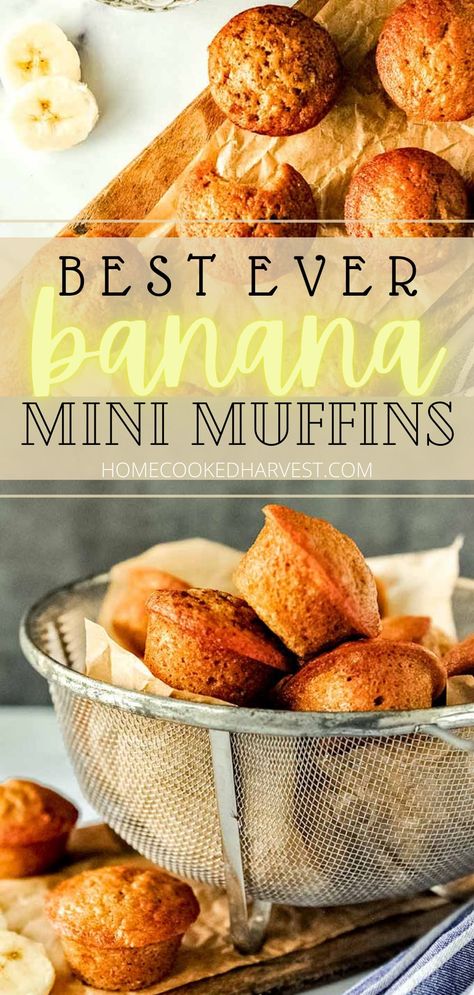 These Banana Mini Muffins are made with creamy buttermilk, soft brown sugar, and (of course) nicely ripened bananas all rolled into a thick muffin batter. This banana bread muffin recipe will have you making muffins on repeat. Banana Mini Muffins, Making Muffins, Banana Muffin Recipe Easy, Banana Bread Muffin Recipe, Mini Muffin Recipe, Mini Banana Muffins, Banana Muffins Easy, Healthy Banana Muffins, Baking Treats