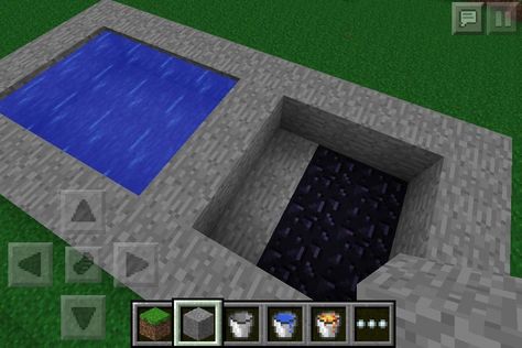 Obsidian Generator Minecraft, How To Make Obsidian In Minecraft, Minecraft Obsidian Generator, Minecraft Obsidian, Water Bucket, Minecraft Ideas, High Walls, Contemporary Rug, Minecraft