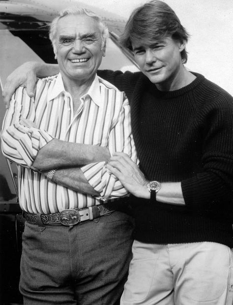 Ernest Borgnine and Jan Michael Vincent Jan Michael Vincent, Ernest Borgnine, Old Tv Shows, Vintage Tv, Hollywood Actor, Ex Husbands, Famous Faces, Tv Stars, American Actors