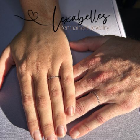 Matching permanent rings to symbolize the infinite love this couple shares🥺💕 ~ ~ ~ #couplesgifts #pj Permanent Rings, Couples Ring, Permanent Jewelry, Infinite Love, Couple Ring, Matching Rings, Couple Rings, Love This, Ring