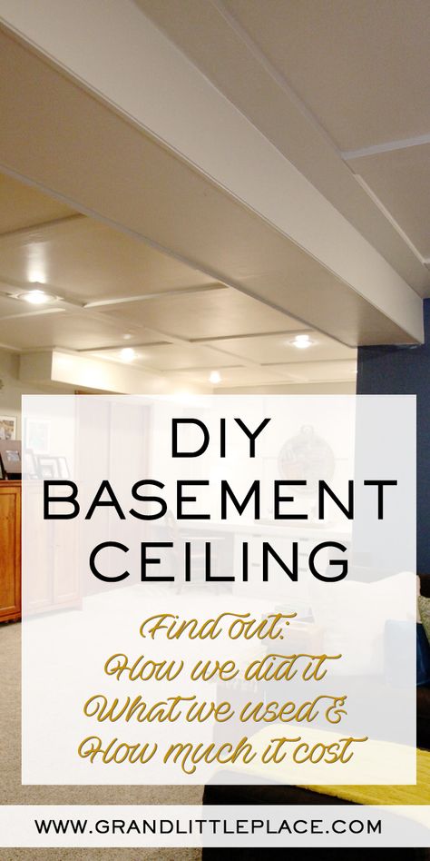 Diy Basement Ceiling, Low Ceiling Basement, Covering Popcorn Ceiling, Basement Decoration, Dream Basement, Ranch House Decor, Basement Living, Cozy Basement, Diy Basement