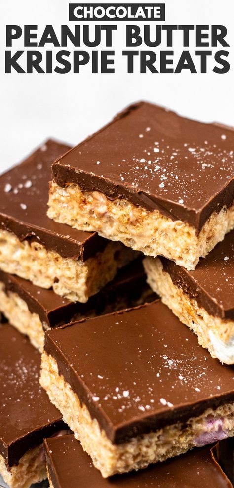 Chocolate Peanut Butter Squares, Peanut Butter Marshmallow Squares, Squares Recipes, Peanut Butter Rice Krispie Treats, Peanut Butter Rice Krispies, Rice Krispie Squares, Chocolate Peanut Butter Fudge, Peanut Butter Marshmallow, Krispie Treats Recipe