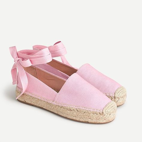 J.Crew: Canvas Espadrille Flats For Women Ankle Tie Espadrilles, Espadrille Flats, Lace Up Espadrilles, Slip On Espadrilles, Women's Espadrilles, Lace Up Wedges, Platform Espadrilles, Leather Espadrilles, Jcrew Women