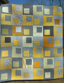 Gray And Yellow Quilts, Gray Quilts Ideas, Yellow Quilts Ideas, Minimal Quilt, Square In A Square Quilt, Gray Quilts, Geometric Quilts, Simple Quilts, Girl Quilts Patterns