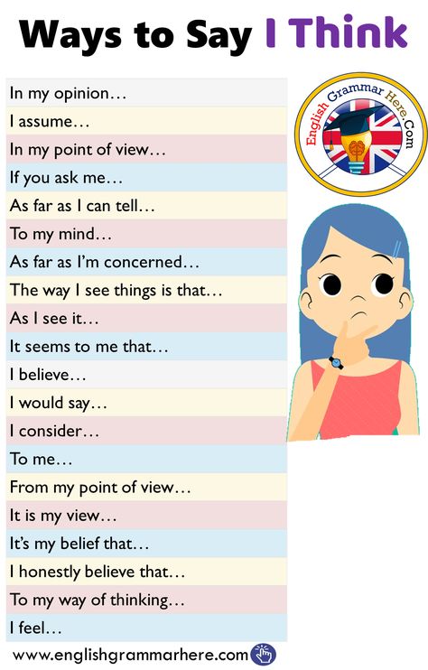 Ways To Say I Think, अंग्रेजी व्याकरण, Tatabahasa Inggeris, Studera Motivation, English Learning Spoken, Essay Writing Skills, English Vocab, Learn English Grammar, Good Vocabulary Words