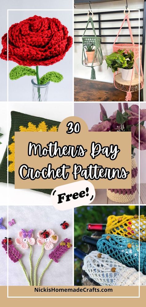 Show your mother how much you care this Mother's Day with a handmade gift! With thirty free crochet patterns, you can quickly create a beautiful and unique present that will leave your loved one feeling extra special. From soft scarves to cozy blankets and everything in between, these gorgeous crochet patterns offer you the perfect way to express your emotion and appreciation. With so many options, it's easy to find the perfect crochet gifts for mom. #crochet #crochetmom #crochetpattern Crochet Mother's Day Idea, Mother’s Day Crochet Patterns Free, Crochet Gifts For Friends Easy Diy, Mother's Day Crochet Ideas, Crochet Mothers Day Gifts Free Pattern, Mothers Day Crochet Ideas, Easy Crochet Gifts Quick, Crochet Mothers Day Gifts, Crochet Gifts For Mom