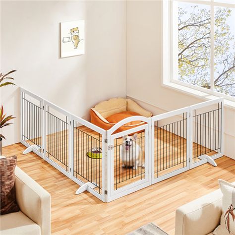 Wayfair | Pet & Dog Gates Pet Gate With Door, Free Standing Pet Gate, Tall Pet Gate, Dog Gates For Stairs, Freestanding Dog Gate, Puppy Gates, Wooden Pet Gate, Freestanding Pet Gate, Retractable Gate