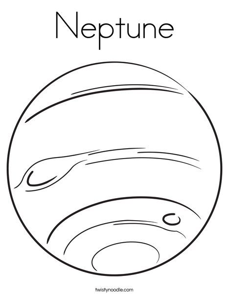 Neptune Coloring Page - TwistyNoodle.com Neptune Project, Neptune Color, Planet Coloring Pages, Planet Tattoo, Neptune Planet, Coloring Pages Nature, Planet Colors, Planet Drawing, Space Coloring Pages