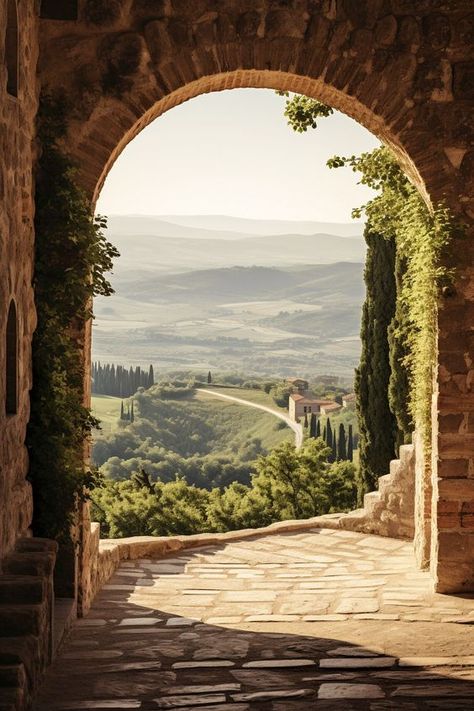 Tuscan Landscape Photography, Italian Countryside Landscape, Art Of Italy, Italian Mediterranean Aesthetic, Tuscan Landscape Painting, Italian Art Aesthetic, Toscana Aesthetic, Tuscan Aesthetic, Italian Countryside Aesthetic