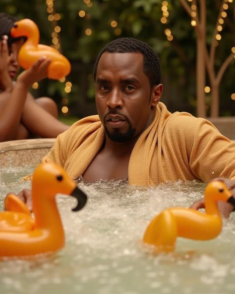 Puff Daddy unwinds in style, chilling in a bubbly jacuzzi surrounded by inflatable flamingos. Luxury meets leisure in the most iconic way. Who needs a yacht when the hot tub is this lit? 🦩🔥 #PuffDaddy #JacuzziLife #FlamingoVibes #LuxuryChill #IconicRelaxation #BubbleGoals https://hahabotics.com/puff-daddys-jacuzzi-vibes/?utm_source=instagram-business&utm_medium=jetpack_social