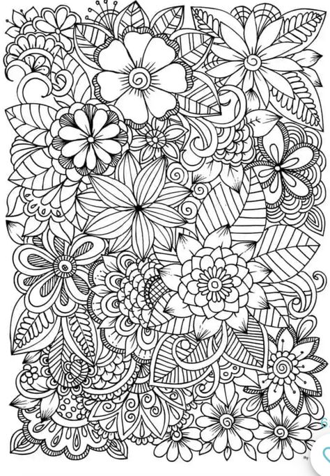 Coloring Pages For Teenagers, Printable Flower Coloring Pages, خريطة ذهنية, Skip To My Lou, Adult Coloring Designs, Pattern Coloring Pages, Detailed Coloring Pages, Free Adult Coloring Pages, Easy Coloring Pages