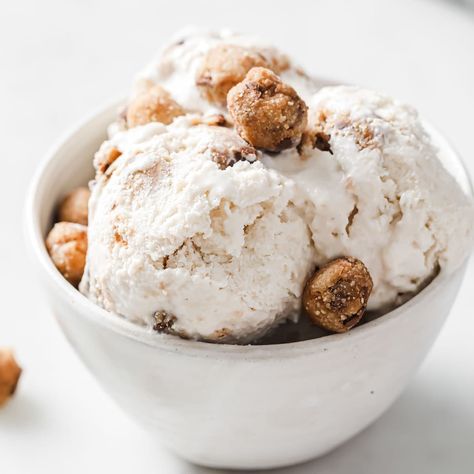 Almond Milk Cookie Dough Ice Cream Almond Milk Ice Cream Recipe, Milk Ice Cream Recipe, Almond Milk Ice Cream, Sugar Free Strawberry Jam, Keto Cookie Dough, Sugar Free Ice Cream, Lemon Mug Cake, Almond Ice Cream, Low Carb Ice Cream