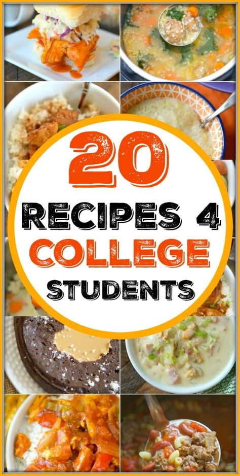 Cookbook for college students with 20 easy recipes to choose from. Cooking in a dorm room has never been easier! #cookbook #collegestudents #dormroom #college #healthy #recipes #easy #instantpot #pressurecooker #student #printable #free College Dinners, Healthy College Meals, Dorm Cooking, Easy Recipes For College Students, College Recipes, School Meal, Recipes For College Students, College Dinner Recipes, College Cooking