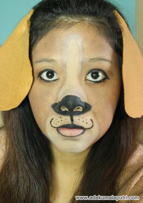 Dog makeup Dog Face Paint, Dog Face Paints, Dog Makeup, Cat Halloween Makeup, Book Character Day, Animal Makeup, Face Painting Easy, Face Paint Makeup, Dog Nose