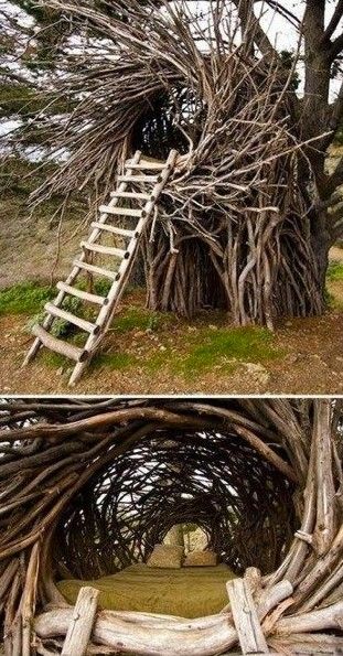 Want Tree Bed, The Meta Picture, Nest Bed, Bohemian Garden, Cool Tree Houses, Tree House Designs, A Ladder, Outdoor Backyard, Land Art